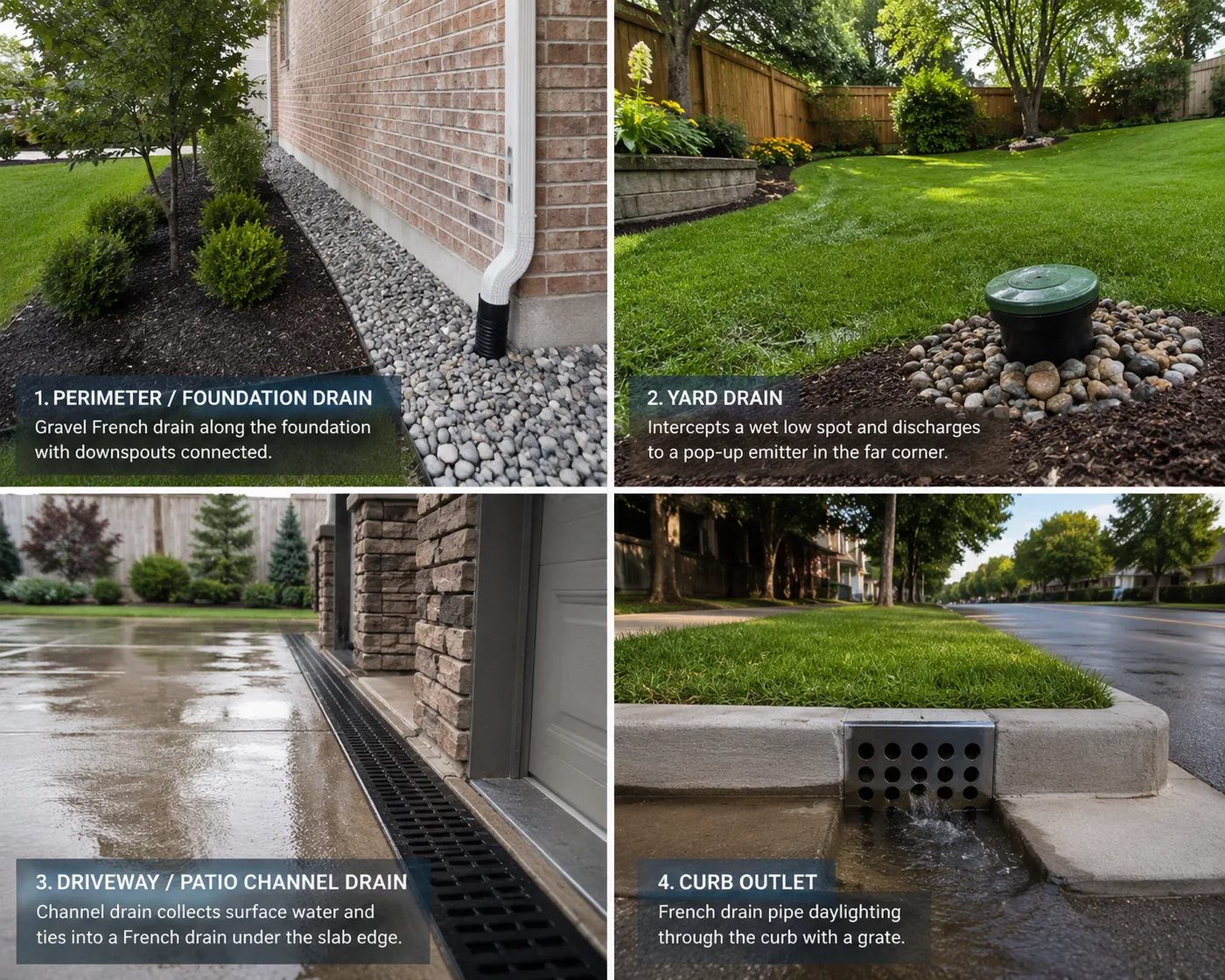 Residential drainage solution examples