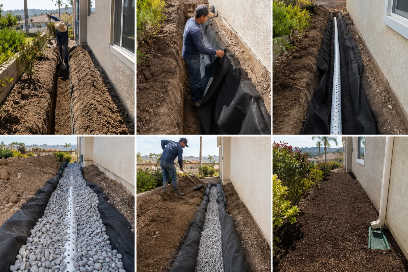 French drain installation steps